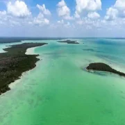 Aereal view of beautiful Chetumal bay