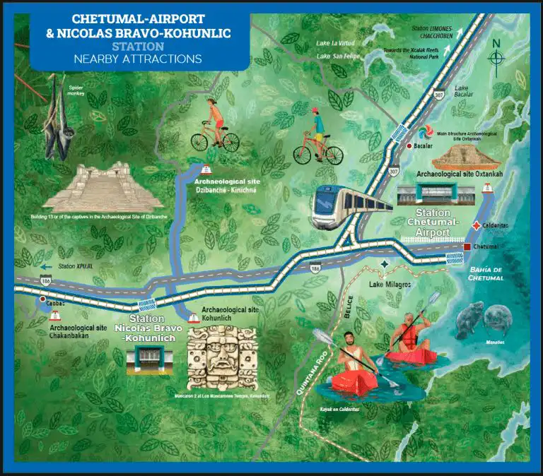 Xkalak Mayan fly fishing Train Map