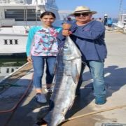 Angler and daugther marlin catch at altata bay