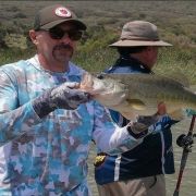 angler with blackbass catch at Lake Chapala