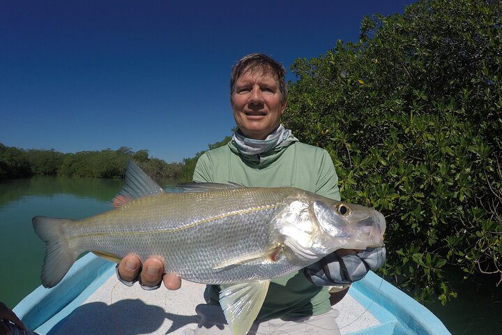 Fly fishing action in Tulum’s Boca Paila.