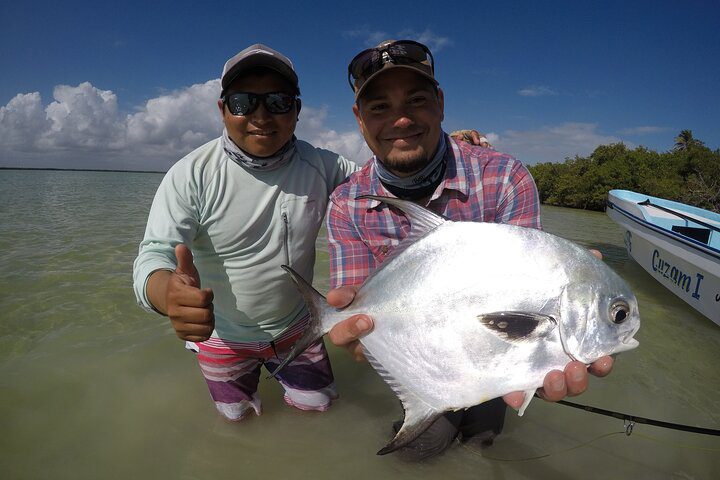 Permit fly fishing in Tulum