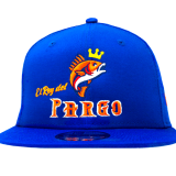 Custom New Era fishing cap with El Rey del Pargo logo.