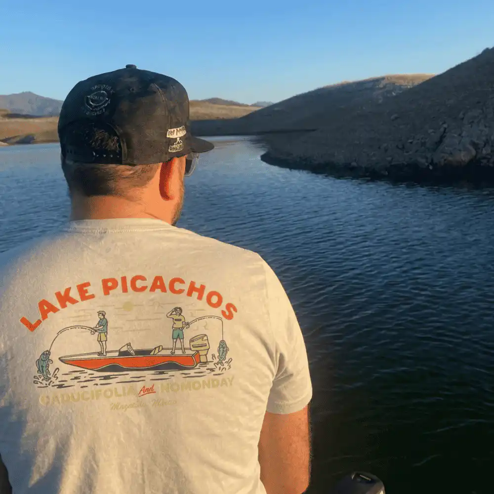 Fishing with bone shirt back logo