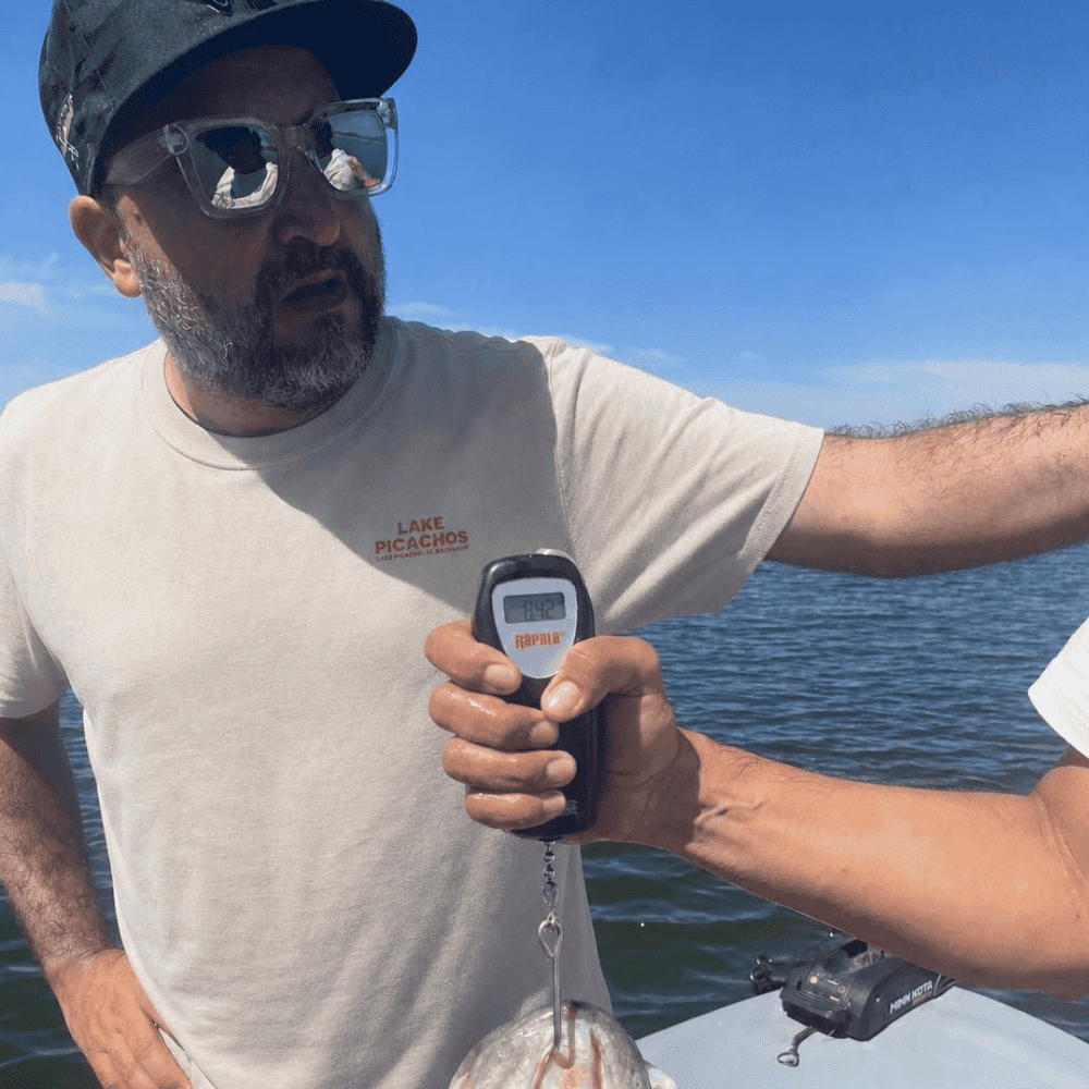 Fishing with bone shirt front logo